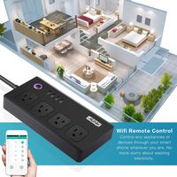 Ailink Wifi Smart Power Strip Alexa Outlet Surge Protector, Remote Control, 4 Outlets and 4 USB Ports with Timing Function, Work with Amazon Alexa (Black)