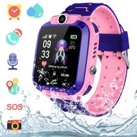 AGPS Waterproof Kids Smart Watch for Students, Girls Boys Touch Screen Smartwatch with AGPS/LBS Tracker Voice Chat One-Key SOS Help Anti-Lost Calling Phone Watches (S12 Pink)