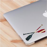 Rowing Oar Crew Love American Flag Skin Laptop Sticker Quote Decals Computer Vinyl Sticker (2 in a Pack)