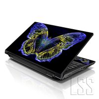 LSS 15 15.6 inch Laptop Notebook Skin Sticker Cover Art Decal Fits 13.3" 14" 15.6" 16" HP Dell Lenovo Apple Asus Acer Compaq (Free 2 Wrist Pad Included) Butterfly Floral