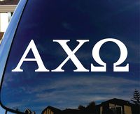 Alpha Chi Omega Sorority - Vinyl 4" wide (color: WHITE) decal laptop tablet skateboard car windows sticke