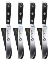 DALSTRONG Serrated Steak Knives - 4-Piece Set - Gladiator Series - Forged German ThyssenKrupp HC Steel - w/Sheaths
