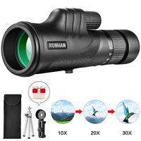 Monocular Telescope, 10-30X42 High Power HD Zoom Monoculars-BAK4 Prism FMC Optical Lens with Smartphone Adapter & Tripod, Compact Waterproof monocular for Adults Kids Bird Watching Traveling Wildlife