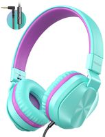 PeohZarr On-Ear Headphones with Microphone, Lightweight Folding Stereo Bass Headphones with 1.5M Tangle Free Cord, Portable Wired Headphones for Smartphone Tablet Laptop Computer MP3/4-Green