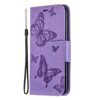 Huawei P Smart Case, Lomogo Leather Wallet Case with Kickstand Card Holder Shockproof Flip Case Cover for Huawei P Smart - LOBFE140191 Purple