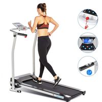 ANCHEER Treadmill, Treadmills for Home with LCD and Pulse Rate Grips Motorized Running Walking Jogging Exercise Fitness Machine Trainer Equipment for Home Gym Office (Navy Sliver)