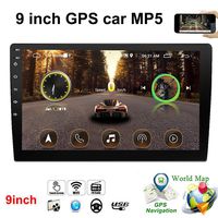 KOqwez33 Car Stereo System, 9 Inch HD Touch Screen Car MP5 Player, Support Backup Camera GPS FM Radio Bluetooth WiFi Mirror Link iOS/Android Phone Connect with 8-LED Rear Camera