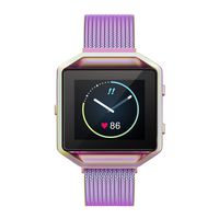 Yutior Metal Bands Compatible with Fitbit Blaze Smart Watch, Stainless Steel Magnetic Replacement Band with Frame Small & Large for Women Men, Champagne Gold, Black, Silver, Colorful, Rose Gold