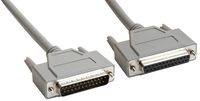 Amphenol CS-DSDMDB25MF-002.5 25-Pin DB25 Deluxe D-Sub Cable, Shielded, Male/Female, 2.5', Gray