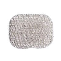 Eve.Ruan Fashion Glitter Diamond Case, Scratch Protection Cover Skin Case for AirPods Pro/3, Shock Absorbing Design, for Girls/Women/Her (Silver)