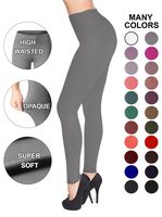 SATINA #1 High Waisted Buttery Soft Leggings | Regular and Plus Size | 22 Colors (Plus Size, Gray)