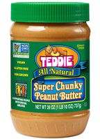 Teddie All Natural Peanut Butter, Super Chunky, 26-Ounce Jar (Pack of 3)