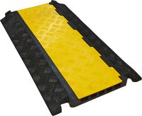 Electriduct Cable Protector 5 Channels 1.25" x 1" Traffic Hose and Wire Cover Rubber Black Base with Yellow Lid (3 Feet) 5,000 lbs/axle