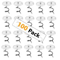 Bed N' Basics Upholstery Twisty Pins with Clear Heads - 100 Pack - Holds Bedskirts, Slip Covers, Drapes and Other Fabric and Materials Securely in Place - for Sewing and Home Decor