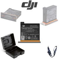 DJI Battery for Osmo Action Camera + Case + DJI Lanyard (Dark Blue) Bundle