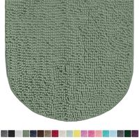 Gorilla Grip Original Luxury Chenille Oval Bath Rug Mat, 42x24, Extra Soft and Absorbent Large Shaggy Bathroom Rugs, Machine Wash Dry, Plush Carpet Mats for Tub, Shower, and Bath Room, Sage Green