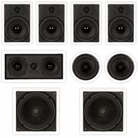 Theater Solutions TST87 in Wall and in Ceiling 8" Speakers 2000W Home Theater 7.2 Speaker System