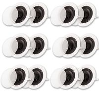 Acoustic Audio HTI6c Flush Mount in Ceiling Speakers with 6.5" Woofers 6 Pair