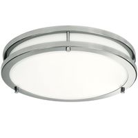 LB72119 LED Flush Mount Ceiling Light, 12 inch, 15W (150W Equivalent) Dimmable 1200lm, 4000K Cool White, Brushed Nickel Round Lighting Fixture for Kitchen, Hallway, Bathroom, Stairwell