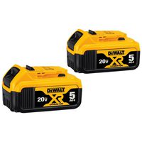 DEWALT 20V MAX XR 20V Battery, 5.0-Ah, 2-Pack (DCB205-2)