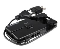 Road WRRIOR 3-Outlet Travel Universal Power Strip, Designed in Japan, Slim, Thin, EU Plug RW47BK-US