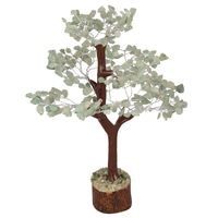 FASHIONZAADI Green Jade Feng Shui Bonsai Money Tree Natural Gemstone Trees Healing Crystals Reiki Stone Chakra Good Luck Home Office Table Décor Health Prosperity Size 10-12 inch (Silver Wire)