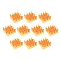 Easycargo 10pcs 9mm Copper Heatsink Kit + 3M 8810 Thermal Conductive Adhesive Tape, Mini Cooler Heat Sink for Cooling VRM Stepper Driver MOSFET VRam Regulators (Copper 9mmx9mmx4mm)