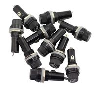 Magic&shell 10PCS Black AC 125V/15A 250V/10A Electrical Panel Mounted 6X30mm Fuse Holder Glass Fuse Tube Protector