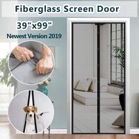 Fiberglass Mesh Magnetic Screen Door, IKSTAR Instant Screen Door with Full Frame Magics Tape Mesh Curtain for Front/Back Door Home Outside, Kids/Pets Walk Through Easily Fit Door Up to 36"x 98" Max