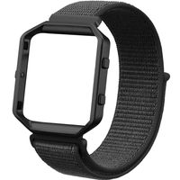 Dizywiee Compatible with Fitbit Blaze Nylon Bands with Metal Frame, Breathable Sport Loop Band Replacement Accessories Wristband