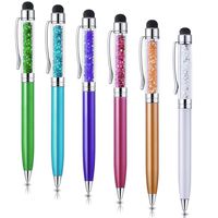 OKRAY Stylus Ink Pen, 6 Pack 2 in 1 Crystal Ballpoint Pen Black Ink Stylus Compatible for iPhone, iPad, Samsung, Tablet, Kindle, HTC, Nexus, LG All Capacitive Touch Screen Devices