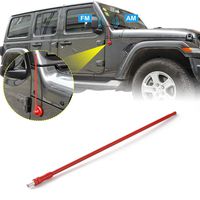 JeCar 13Inch Stubby Reflex Short Antenna Replacement JK JL Accessories Metal ABS Antenna Designed for Optimized FM/AM Reception for Jeep Wrangler JK JL Unlimited Sport Rubicon Sahara 2007-2019 Red