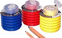 Kum 105.26.21 Softie Magnesium Alloy Left Handed 2-Hole Steel Blade Pencil Sharpeners, Colors Vary