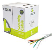 LOGICO Security Wire Burglar Alarm 18/4 500FT Stranded Shielded Control Speaker Cable