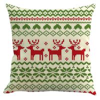 Challyhope Cute Warm Christmas Print Flax Throw Pillow Case Waist Cushion Cover Sofa Car Home Decor (45cm X 45cm, Multicolor F)