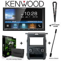 Kenwood DDX775BH 6.95" WVGA DVD Receiver with Bluetooth and HD Radio, iDatalink KIT-F150 Dashkit for Select Ford F-150, ADS-MRR Interface Module and BAA21 Antenna Adapter and a SOTS Lanyard