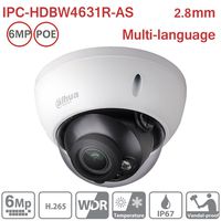 Dahua 6MP Dome Camera IPC-HDBW4631R-AS 2.8mm IP PoE IR30m IK10 IP67 Indoor Outdoor Network Camera Support SD Card