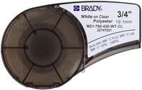Brady M21-750-430-WT-CL Cartridge, B430 Clear Polyester Material, 0.75" W x 21' L, Clear