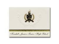 Signature Announcements Kendall Junior-Senior High School (Kendall, NY) Graduation Announcements, Presidential style, Basic package of 25 with Gold & Black Metallic Foil seal