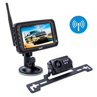 Wireless Backup Camera System, IP69k Waterproof Wireless License Plate Rear View Camera, Night Vision and 4.3 inch Wireless Monitor for Trailer, RV, Trucks, Pickup Trucks, Cargo Vans, etc