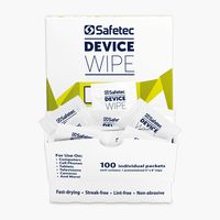 Safetec Device Wipe 100 ct. Box (10 Boxes/case) - Wipes for Cell Phones, Tablets, Computer Screens and Electronic Devices