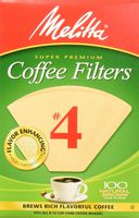 Melitta Number 4 Coffee Filters, Natural Brown, 100 Count - 6 Pack