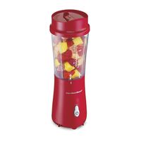 Hamilton Beach Personal Blender for Shakes and Smoothies with 14oz Travel Cup and Lid, Red (51101RV)