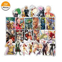 WerNerk ONE Punch-Man Saitama Anime Cartoon Laptop Stickers Waterproof Decal Bumper No-Duplicate Skateboard Pad MacBook Car Snowboard Bicycle Luggage Decor(38PCS)