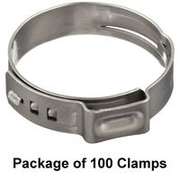 Oetiker Stepless Size 1" (25.6 mm), Ear Clamps, Single Ear Hose Clamps, 7 Pack (100)