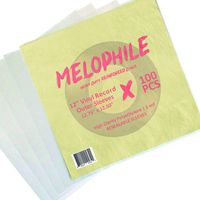 100 Pack of 12" Reinforced Edges Record Outer Sleeves Vinyl LP Self Adhesive Seal ReSeleable, 12.3/4" x 12.1/2" Melophile Make IT Last for Ever