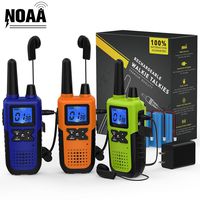 3 Long Range Walkie Talkies Rechargeable for Adults - NOAA FRS GMRS UHF 2 Way Radios Walkie Talkies - CB Long-distance 2way Walkie Talkies with Earpiece Mic Weather Alert USB Cable Charger(K10 Colors)