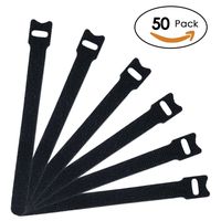 Generic Microfiber Cloth Hook and Loop Reusable Fastening Cable Ties 6Inch Black 50Pcs