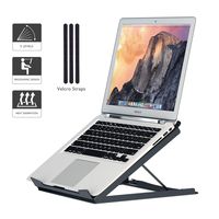 1home Laptop Stand Egonomic Riser Portable Notebook Stand Hegiht Adjustbale for MacBook, Black, Iron