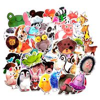 50-Pcs PVC Stickers Vinyl Cute Animals Laptop Car Decals Waterproof Sunlight-Proof Durable for Cars Motorbikes Luggage Skateboard Decor